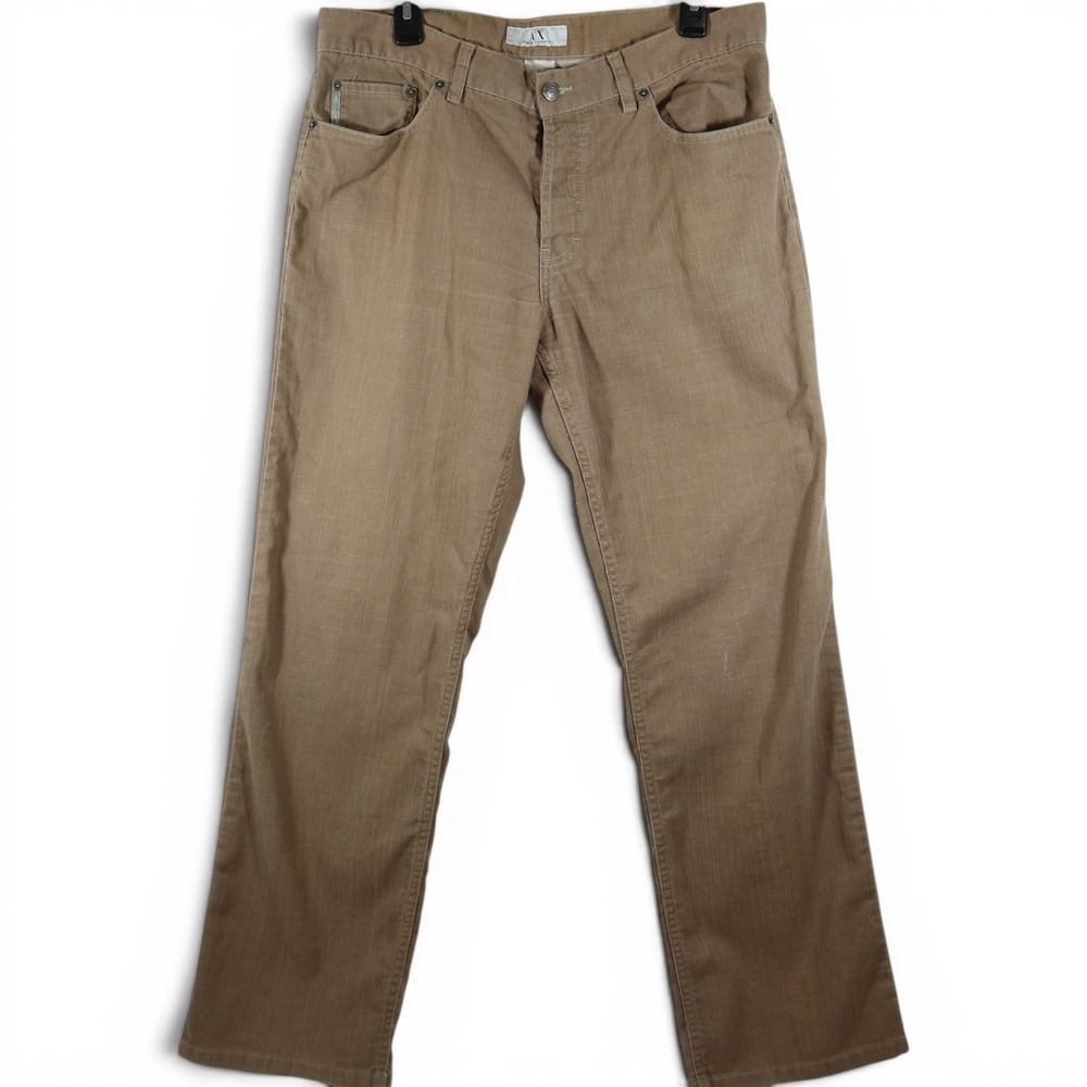 Armani Exchange Corduroy Pants 34 Straight Tan Y2K Fine Wale Texture